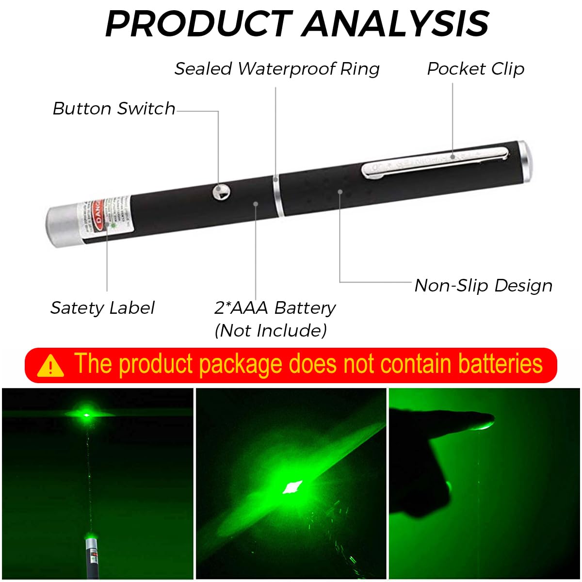 Climberty 3Pcs Laser Light LED Cat Chasing Laser Pointer Pens, Red/Green/Purple Light Dogs Pet Laser Light, Indoor Interactive Chase Cats Lazer Light Pointer Pen (Without Battery) Climberty 3Pcs Laser Light LED Cat Chasing Laser Pointer Pens, Red/Green/Purple Light Dogs Pet Laser Light, Indoor Interactive Chase Cats Lazer Light Pointer Pen (Without Battery)